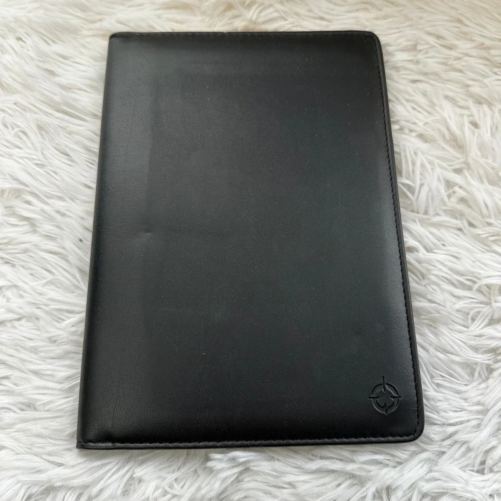 Franklin‎ Covey Black Notepad Pad Folio Cover Black Faux Leather